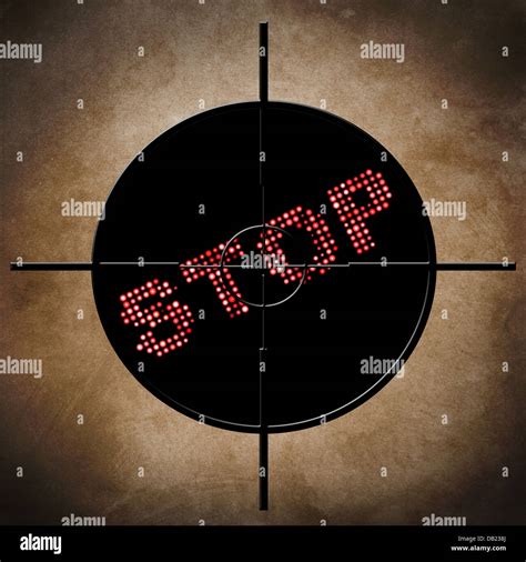Stop Text In Target Stock Photo Alamy