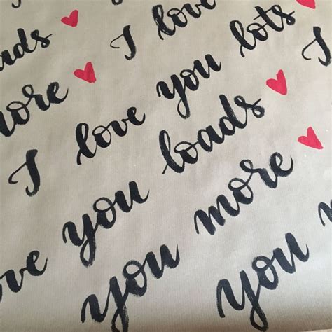 Handwritten Anniversary Wrapping Paper I Love You T Wrap Etsy Uk
