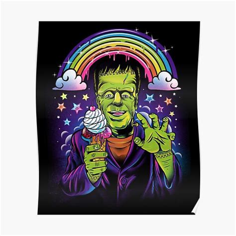 Zombie Rainbow Halloween Horror Holiday Scared Poster For Sale By
