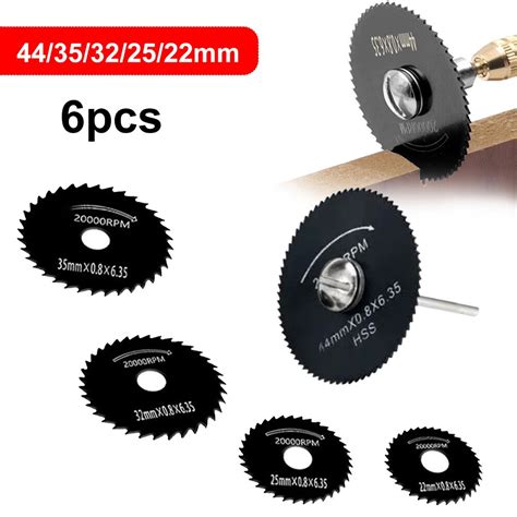6pcs Black Hss Circular Saw Blades Discs Cutter For Rotary Tool