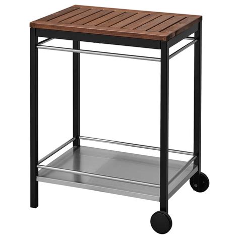 KLASEN Trillebord, utendørs - rustfritt stål, brunbeiset - IKEA