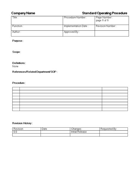 Standard Operating Procedure Template Download This Free
