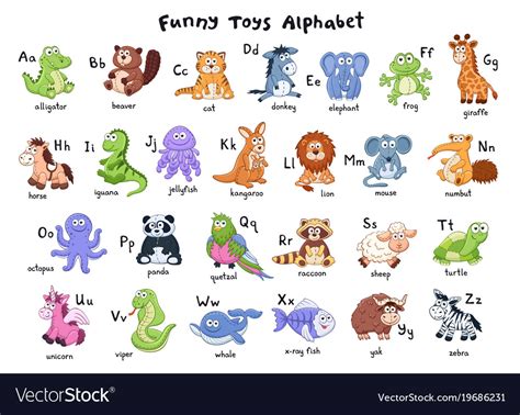 Cartoon Animals Alphabet Royalty Free Vector Image