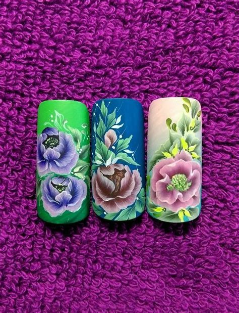 Pin De Kasia Kulak Em One Stroke Desenhos De Flores Para Unhas Unhas