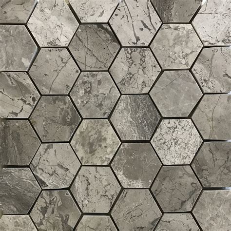 Hexagon Mosaic Grey Marble