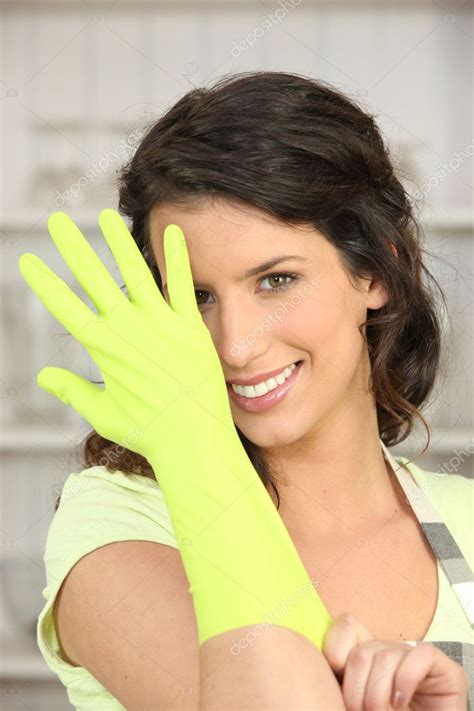 Woman Wearing Rubber Gloves Stock Photo By ©photography33 8070446