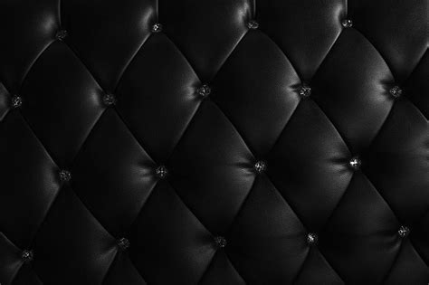 Hd Wallpaper Tufted Black Leather Cover Texture Upholstery Skin