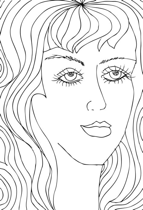 Abstract Sketch Of Woman Face Vector Illustration