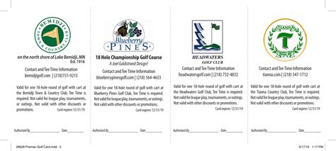 Premier card course valid may 15 through october 15, 2021 only. Paul Bunyan Broadcasting Premier Golf Card Premier Golf Card