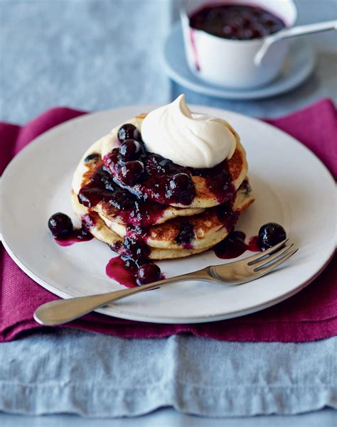 Buttermilk Blueberry Pancakes With Blueberry Lime Sauce The Home Page