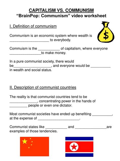 Ppt Capitalism Vs Communism Brainpop Communism Video Worksheet I Definition Of Communism