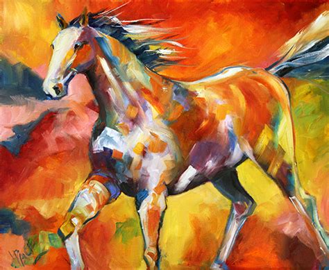 Contemporary Artists Of Texas White Runner Contemporary Horse