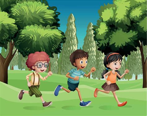 Children Running At The Park Stock Image Vectorgrove Royalty Free