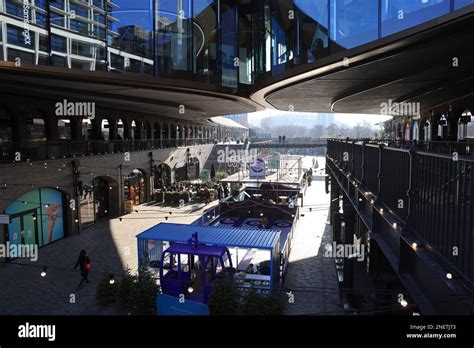 Winter sunshine at Coal Drops Yard shopping and dining destination, at
