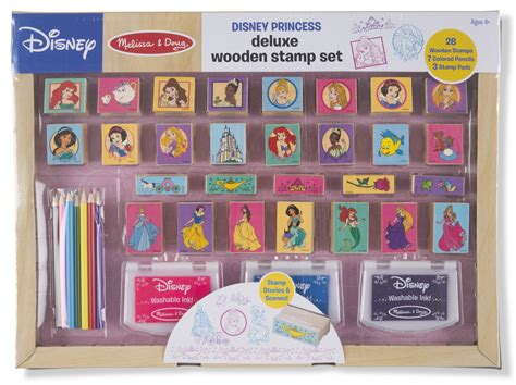 Melissa And Doug Disney Princess Deluxe Wooden Stamp Set 28 Stamps 7