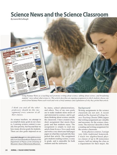 Pdf Science News And The Science Classroom