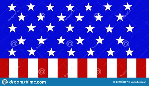 Composition Of White Stars On Blue With Red And White Stripes Of