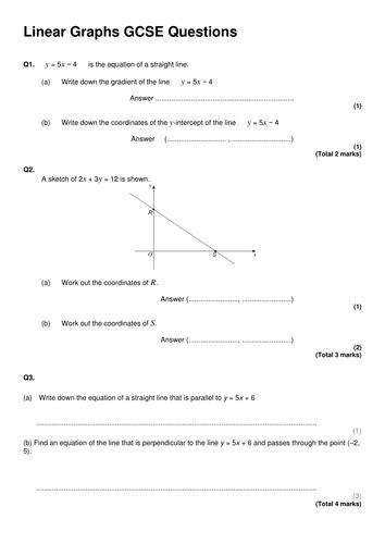 Hundreds of thousands of gcse students are using goconqr to get better results. Linear Graphs GCSE Questions by mrsmorgan1 - Teaching ...