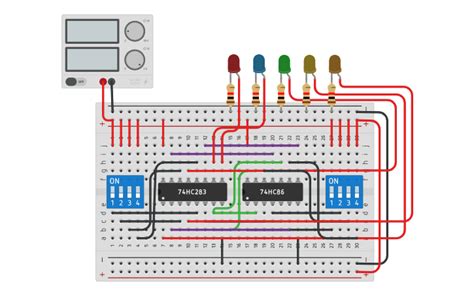 Circuit Diagram For 4 Bit Binary Adder Using Ic 7483