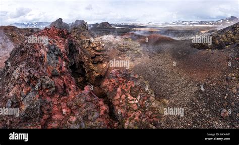 Lavas Field In The Geothermal Valley Leirhnjukur Near Krafla Volcano