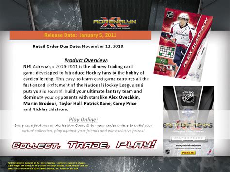 2010 11 Panini Adrenalyn Xl Hockey Codes Checklist Sports Card Radio