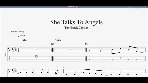 The Black Crowes She Talks To Angels Bass Tab Youtube