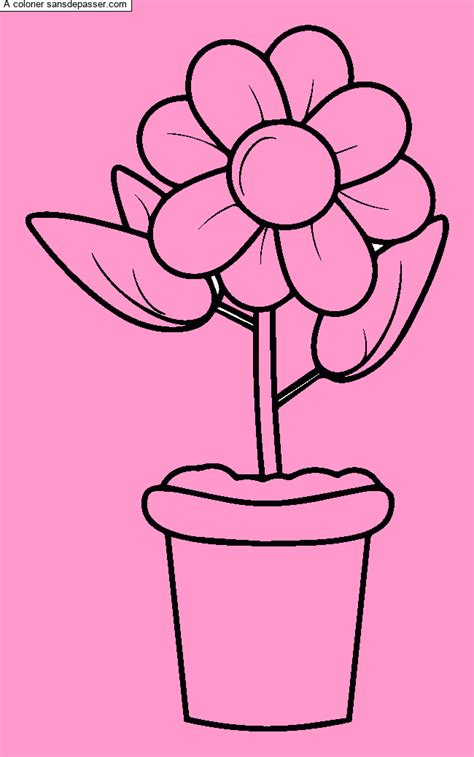 Coloriage Fleur souriante  Sans Dépasser