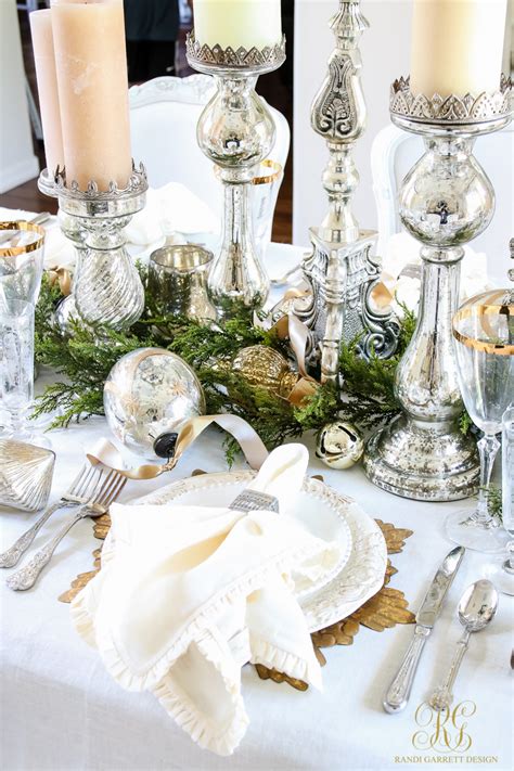 Elegant White And Gold Christmas Dining Room And Table Scape