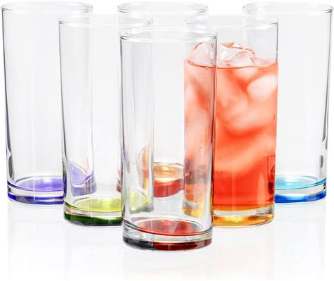 Red Co 9 Oz Highball Tumbler Clear Multicolored Base