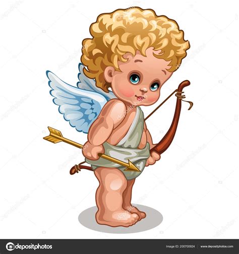A Little Baby Angel Of Love Isolated On White Background