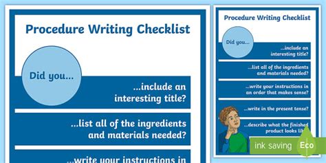 Procedural Writing Checklist Display Poster Twinkl