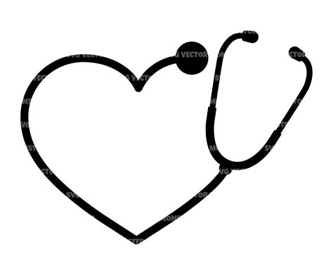 Heart Stethoscope Svg Nurse Life Svg Vector Cut File For Etsy