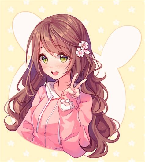 Tan Anime Girl With Curly Brown Hair Hair Trends 2020 Hairstyles