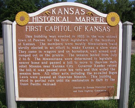 Old Kansas Territorial Capitol Marker Fort Riley Kansas Flickr