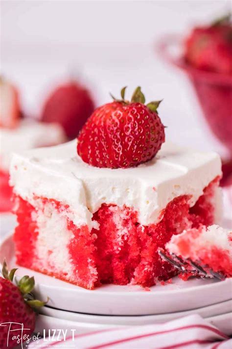 Strawberry Jello Poke Cake Recipe Tastes Of Lizzy T