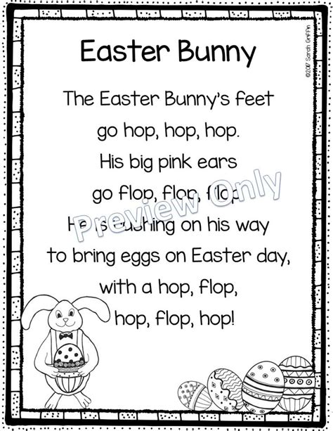 Easter Bunny Poem Easter Poems Poetry Notebooks Kindergarten Poems
