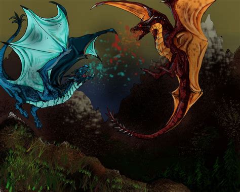 Fire And Ice Dragons By Quinnk Fire And Ice Dragons Ice Dragons