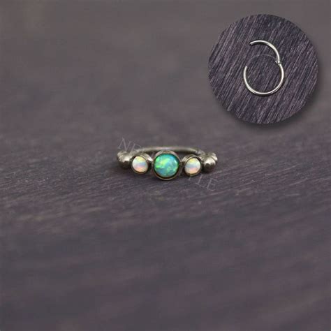 Tragus Hoop Surgical Steel Opal Helix Earring Cartilage Etsy