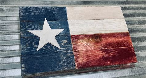 Distressed Texas Wood Flagrustic14x24 Free Shipping Etsy