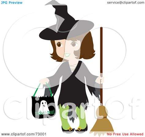 Royalty Free Rf Clipart Illustration Of A Happy Brunette Halloween