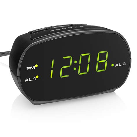 Mainstays Dual Black Digital Alarm Clock With Led Display Model