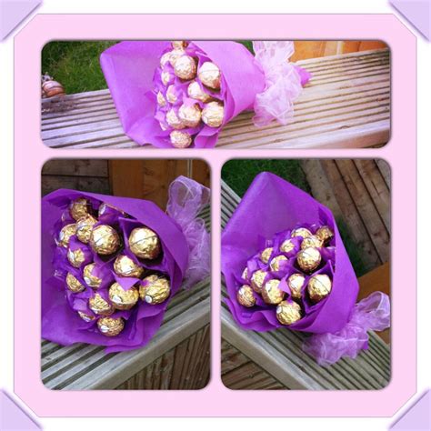 Fantastic ferrero rocher perfectly melts into the flowers. Ferrero rocher chocolate bouquet | Chocolate flowers ...