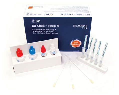 Bd Chek Group A Strep Test Kit Clia Waived 25 Testskitmicrobial