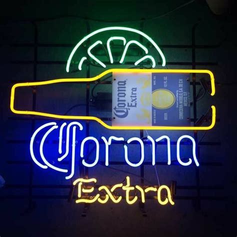 New Corona Extra Bottle Lime Neon Light Sign 24x20 Lamp Poster Real