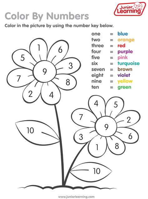 Numbers 1-10 Colored Worksheets