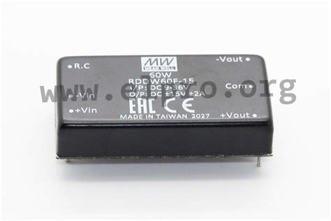 Mean Well DC DC Converters 60W EN 50155 Railway Certificate 2 X1