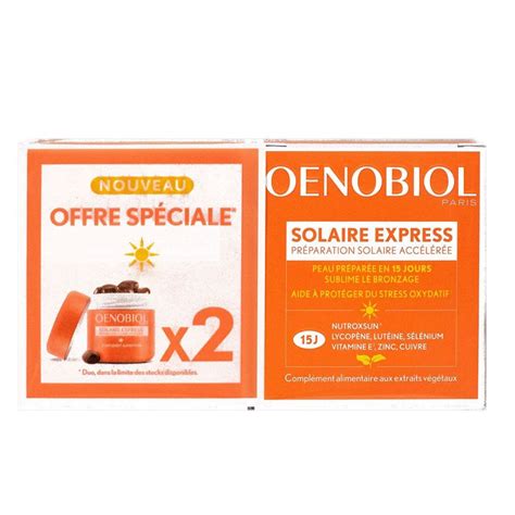 Oenobiol Solaire Express Préparation Solaire Accélérée 2x15 Capsules