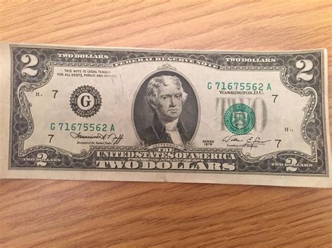 Printable 2 Dollar Bill