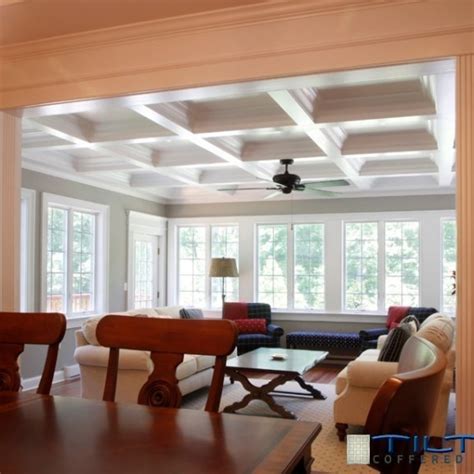 For our coffered ceiling we did not add any crown molding or additional accents to the grid. Coffered Ceilings | CEILTRIM
