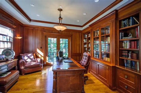 San Francisco Floor To Ceiling Bookcase Traditional Home Office With Glass Door And French Doors